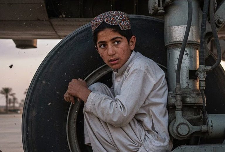 விமானத்தில் ஒளிந்து பயணம் செய்த  13 வயது ஆப்கான் சிறுவன்!