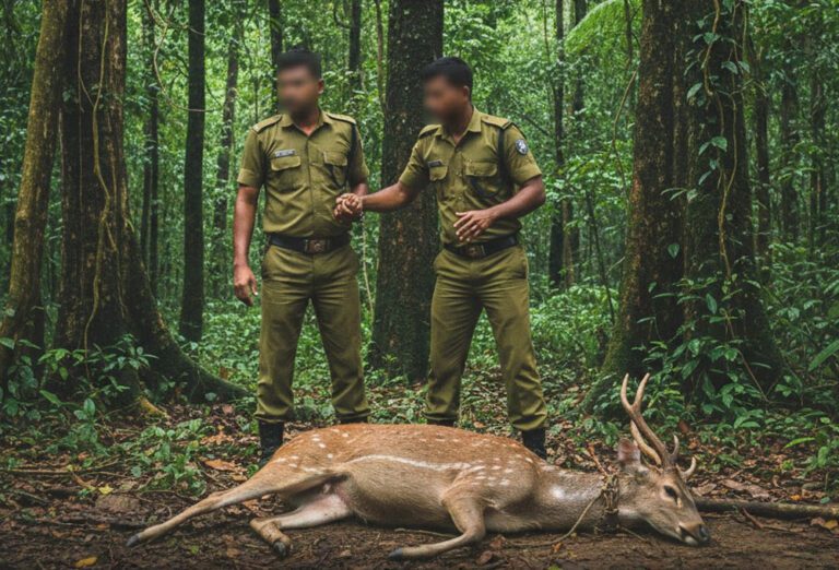 மான் வேட்டையில் ஈடுபட்ட கரைத்தீவு பகுதியில் வசிக்கும் இருவர் கைது!
