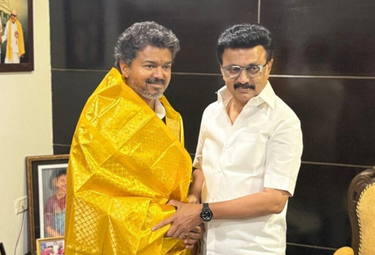 அரிய நிகழ்வு.. ஸ்டாலினை சந்தித்து வாழ்த்து பெற்ற விஜய்! 