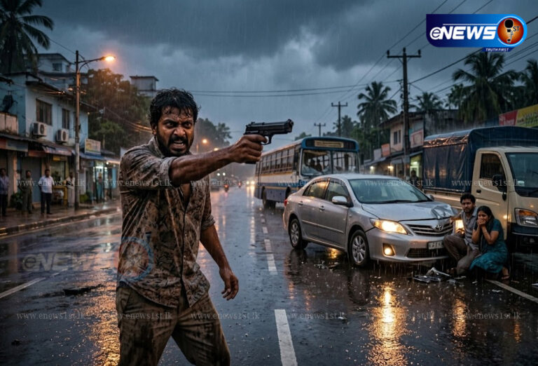 சிலாபத்தில் விபத்து: சினிமா பாணியில் துப்பாக்கிச் சூடு மிரட்டல்!
