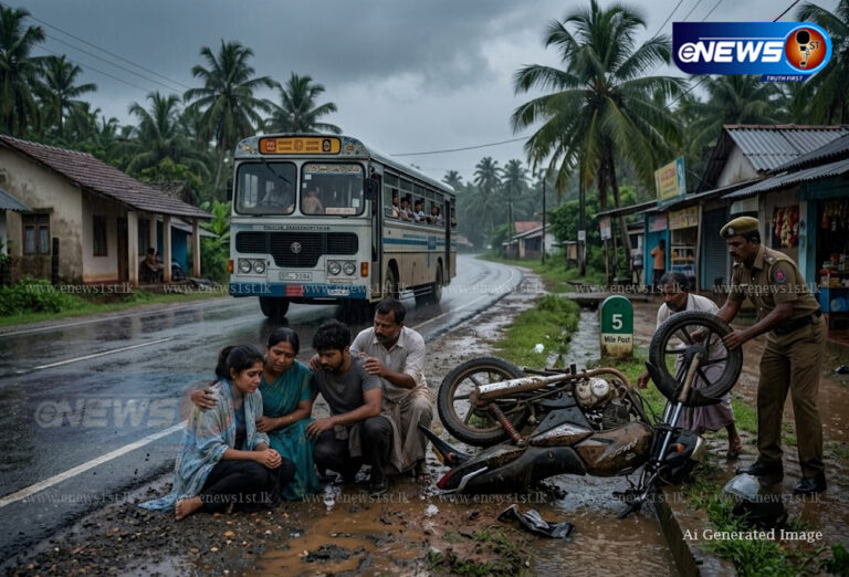 மோட்டார் சைக்கிள் வடிகானில் கவிழ்ந்து விபத்து: 24 வயது இளைஞன் உயிரிழப்பு!